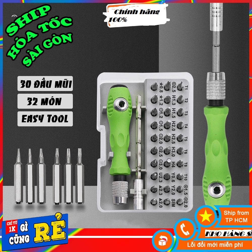 Bộ tua vít sửa chửa gia đình đa năng 32 món có hộp nhỏ gọn, tiện lợi, độ bền cao chất lượng