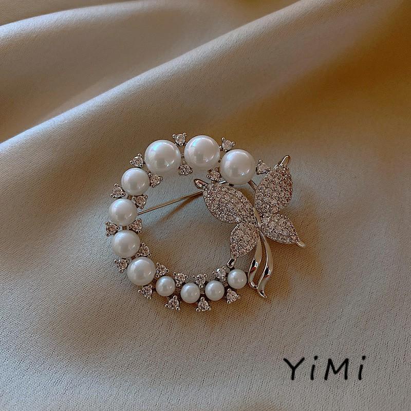 Ghim CàI ÁO HìNh Bươm BướM ĐíNh Kim Cương NgọC Trai Giả ThờI Trang Cho Nữ