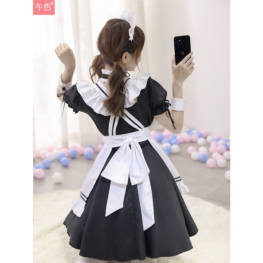 ❀Bộ Đồ Hóa Trang Cô Hầu Gái Lolita Màu Trắng Đen Dễ Thương | BigBuy360 - bigbuy360.vn
