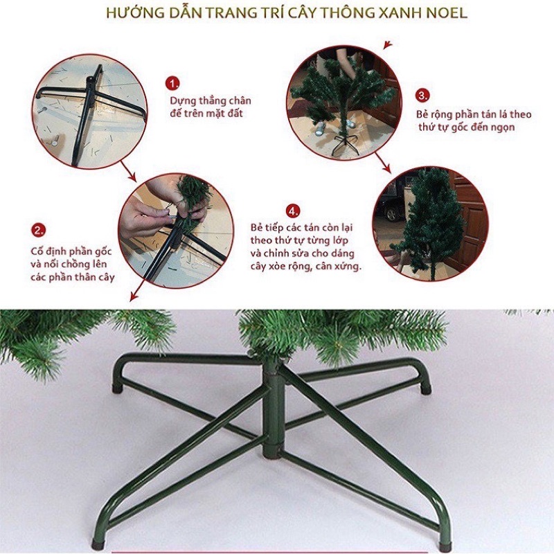 [FREESHIP] CÂY THÔNG ĐẾ SẮT CAO 1M5