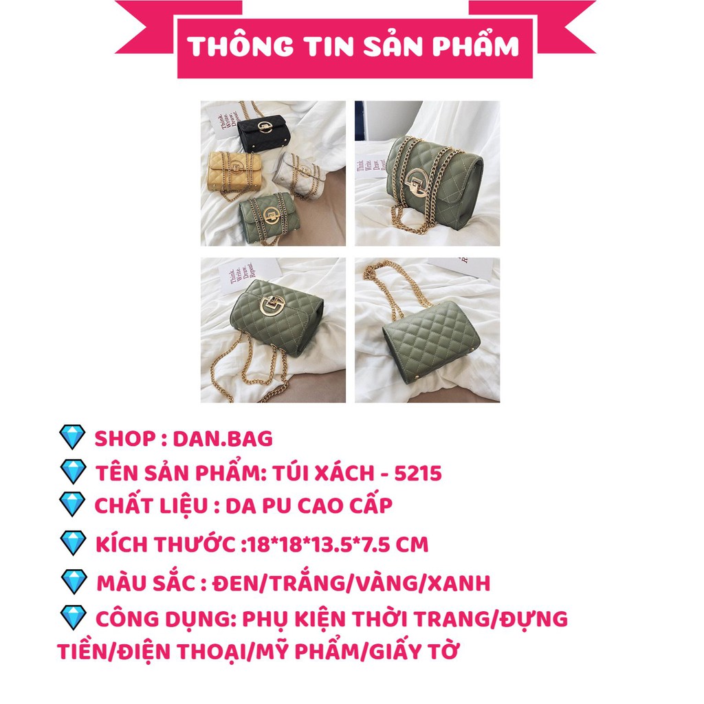 Túi Xách Nữ Đẹp Đeo Chéo cỡ nhỏ phối dây xích thời trang thanh lịch nhẹ nhàng mã 5215 | BigBuy360 - bigbuy360.vn