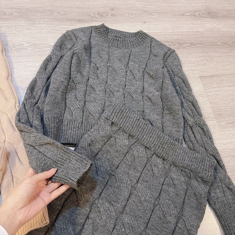 Set len croptop chân váy siêu xinh