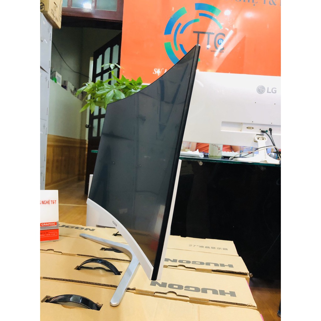 Màn hình 27 inch Hugon Q27 Cong full viền mới full hộp đầy đủ phụ kiện độ phân giải Full HD tần số quét 75hz | BigBuy360 - bigbuy360.vn