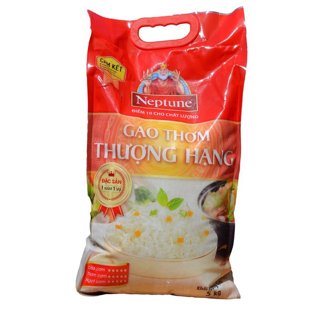 Túi 5kg Gạo Thơm Thượng Hạng Neptune ( Bao bì mới)