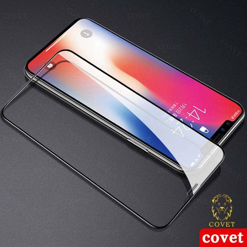 COVET bảo vệ hoàn toàn Kính cường lực phim bảo vệ kính IPhone 13 12 11 Pro Max Mini XR XS Max 6 6s 7 8 Plus SE 2020 Tặng kèm giấy lau kính. Cường lực Full màn hình