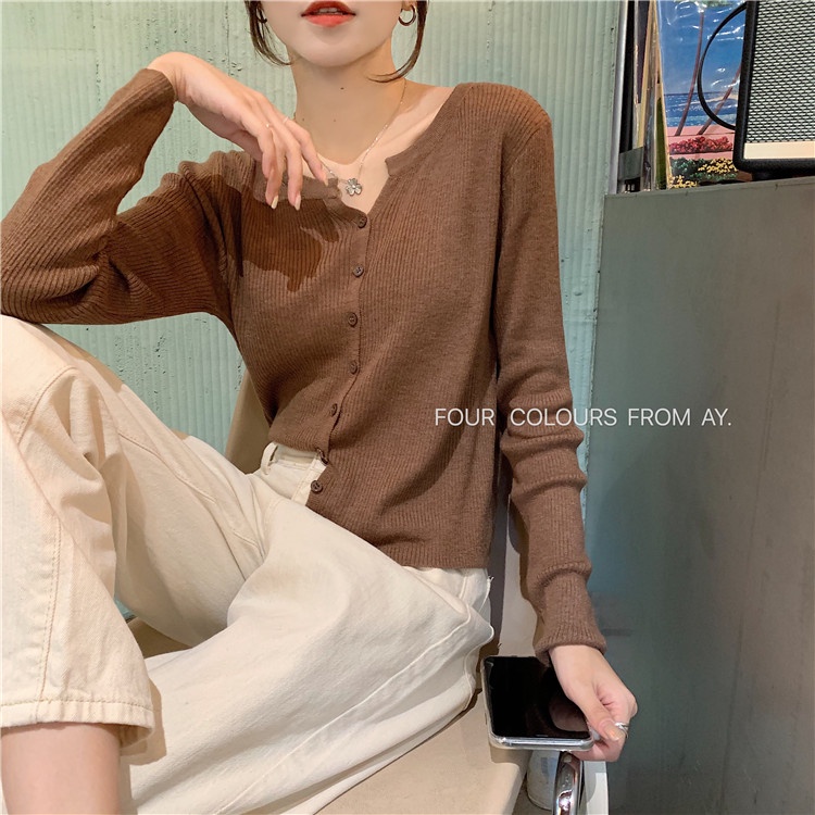  Áo khoác cardigan croptop dệt kim phong cách Hàn Quốc thời trang mới dành cho nữ | BigBuy360 - bigbuy360.vn