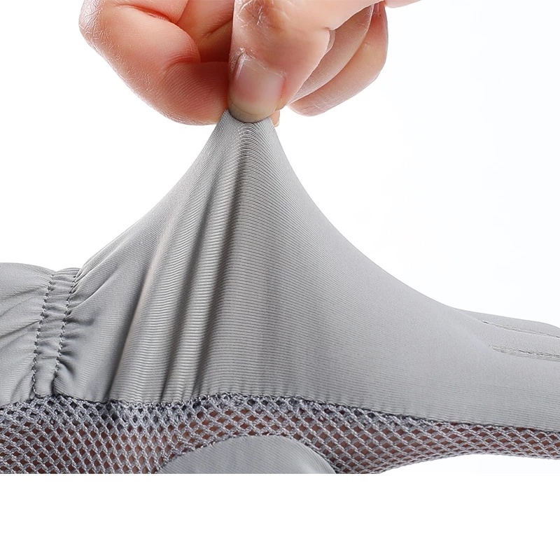 Găng Tay Lái Xe Hở Ngón Chống Trượt Bằng Lụa Lạnh Mỏng Thoáng Khí Chống Tia UV Đơn Giản Có Thể Chạm Màn Hình Cảm Ứng Cho Nữ