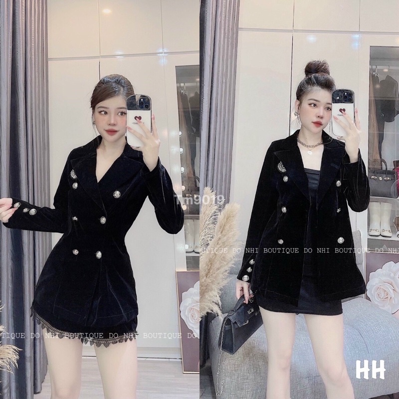 Áo vest nhung huy hiệu | BigBuy360 - bigbuy360.vn