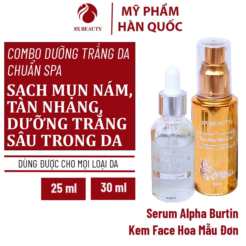 MỸ PHẨM 8X-BEAUTY Kem face hoa mẫu đơn 8xbeauty Tặng 1 serum