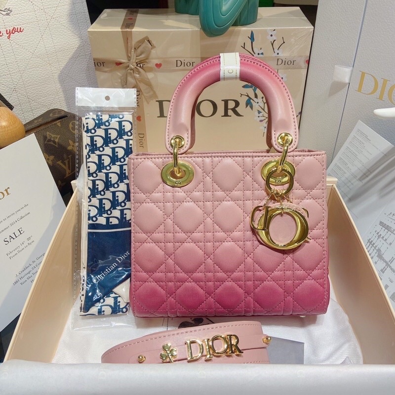 Túi xách nữ Dior lady 5 ô pha màu - dior loang