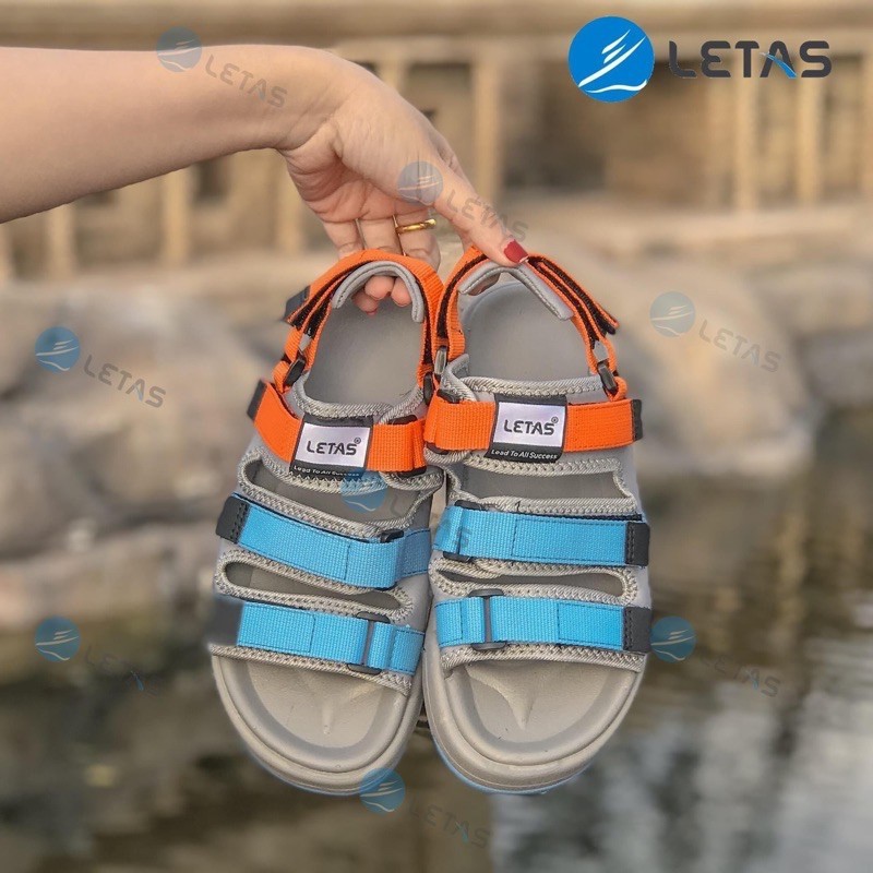 [Mua Kèm Áo Thun 0Đ] [Chính Hãng] Giày Sandal Letas Nam Nữ - D1001BO Xanh Phối Cam