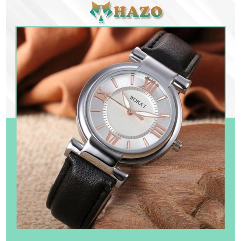 [Siêu Hot] Đồng Hồ Nữ Dây Da Wokai Hn85 Phong Cách Hàn Quốc Cực Đẹp - Hazo