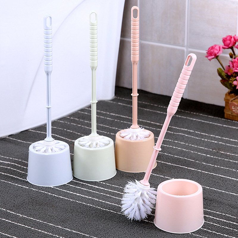 Cây cọ chà rửa toilet có đế loại nhỏ, bàn chải tròn chà bô, bồn cầu cho bé, vệ sinh nhà cửa bằng nhựa nhiều màu