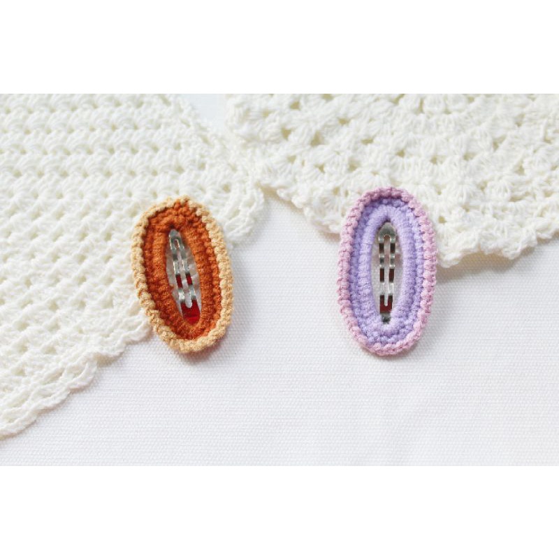 [ Ảnh Thật] Kẹp tóc len Handmade ngọt ngào