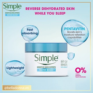 [Chuẩn Auth] Kem Dưỡng Ẩm Ban Đêm Simple Water Boost Skin Quench Sleeping Cream 50ml