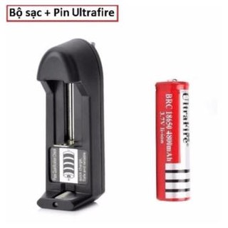 Bộ sạc và 2 Pin Ultrafire 7800MAH  HÃNG KÈM ĐẾ SẠC  BÁO LED