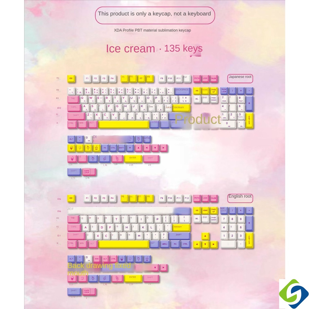 Bàn Phím Số 61 / 71 / 87 / 104 /108 pbt 60 / 61 / 64 / 68 keycap 60% 65% 85% Chất Lượng Cao
