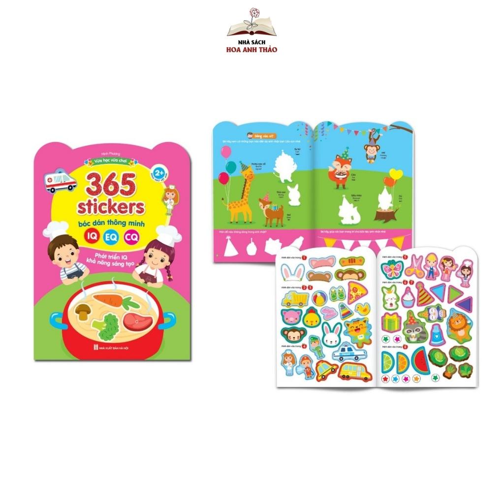 Sách - 365 stickers Bóc dán thông minh song ngữ Việt Anh dành cho trẻ từ 2-6 tuổi (Bộ 6 cuốn)