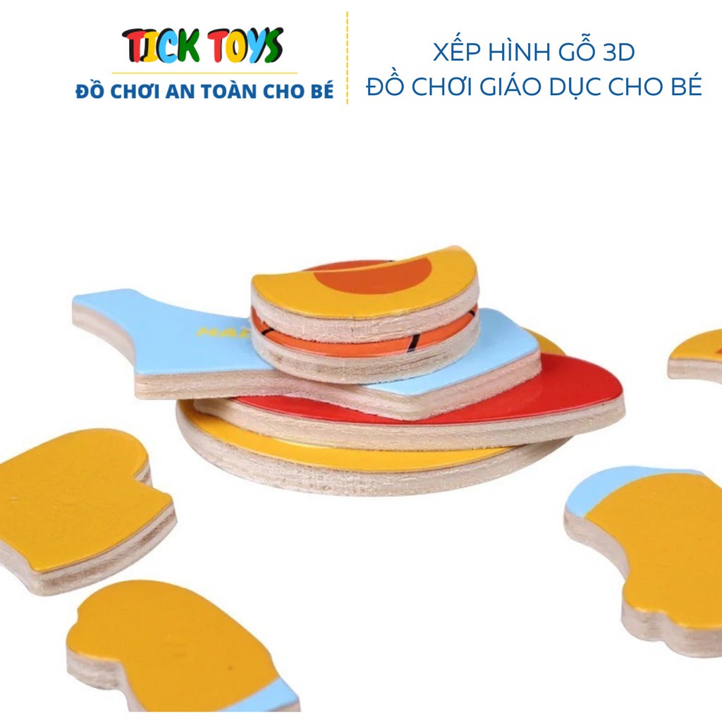 Đồ chơi 10 bộ tranh xếp hình, ghép hình lắp ráp bằng gỗ 3d in nổi thông minh phát triển trí tuệ cho bé với nhiều chủ đề