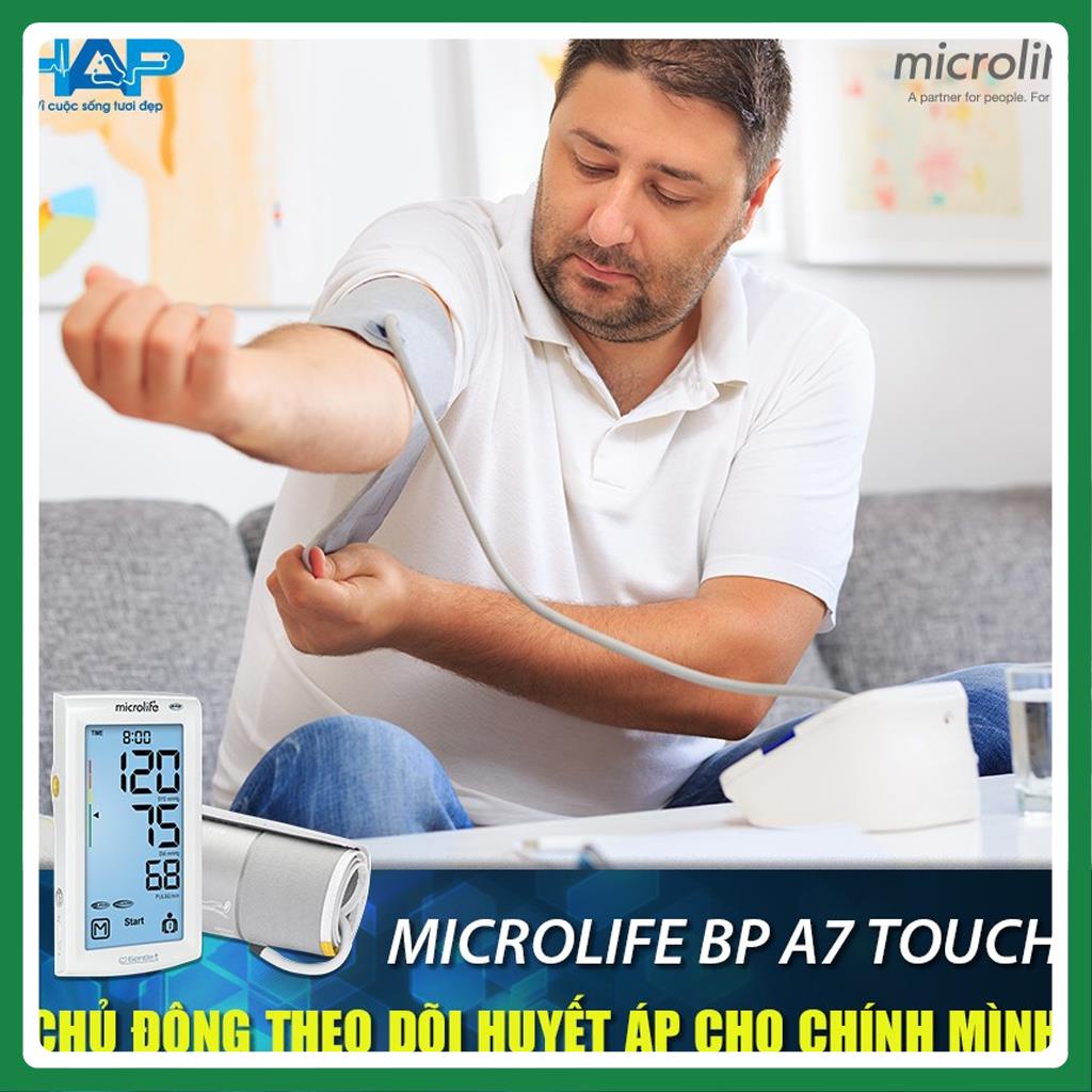 [Kết Nối Bluetooth] Máy đo huyết áp bắp tay Microlife BP A7 Touch BT - Bảo hàng 5 năm