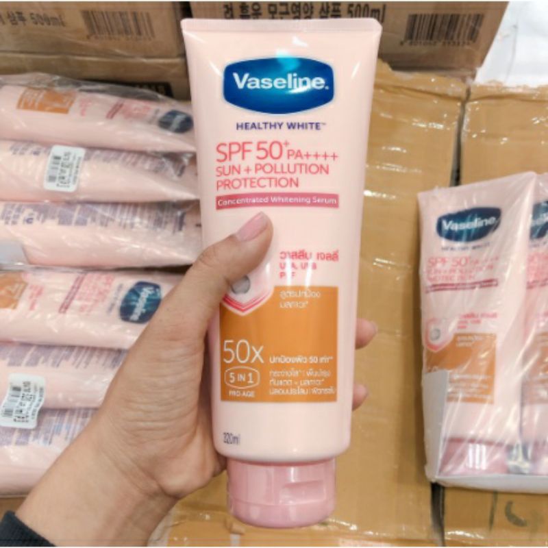 Sữa dưỡng thể Vaseline Healthy Bright Gluta HYA Serum Burst Lotion 10X - 50X Thái Lan