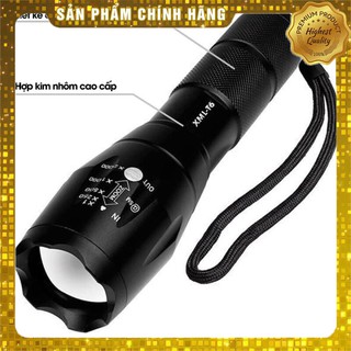 [HÀNG CHÍNH HÃNG] Đèn Pin Siêu Sáng Cầm Tay Ultrafire XML-T6 (Đen) + Pin sạc 18650 + Bộ Sạc Pin