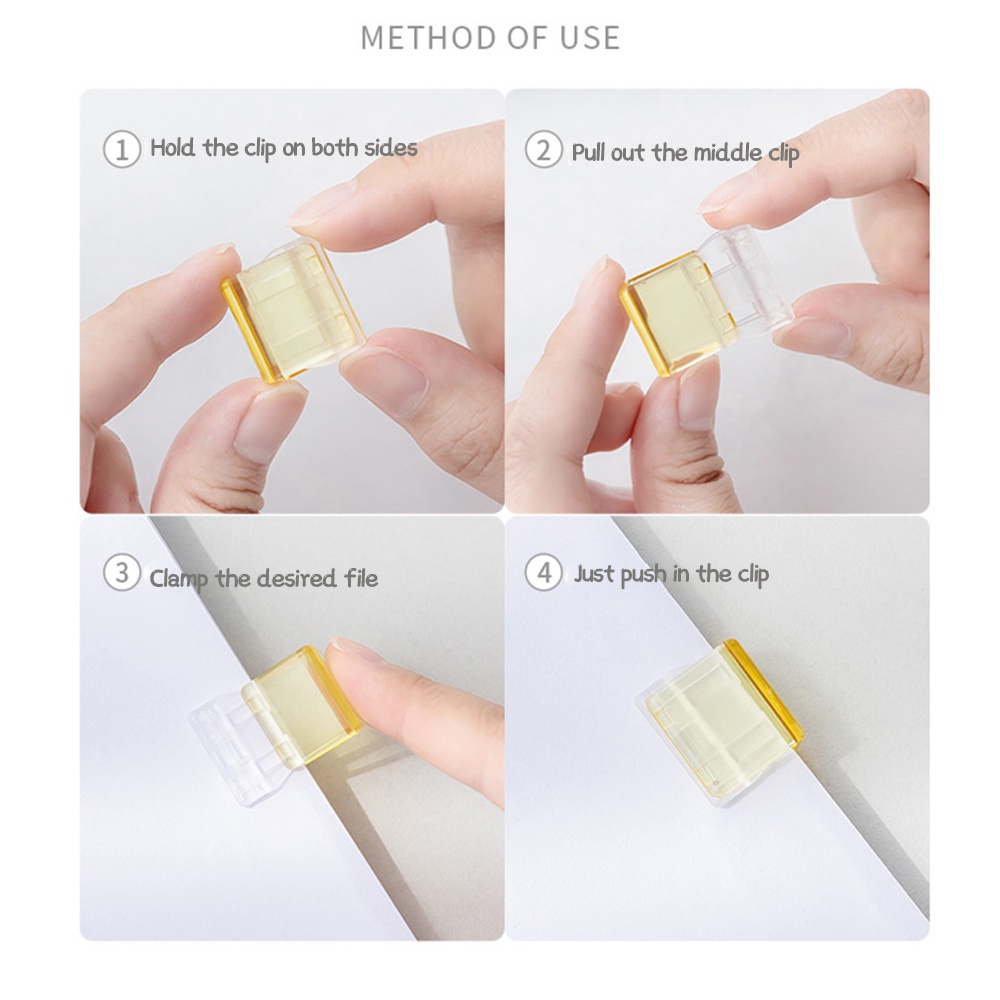 Kẹp Giữ Tài Liệu / Tài Liệu Mini Bằng Nhựa Trong Suốt Nhiều Màu Đa Năng