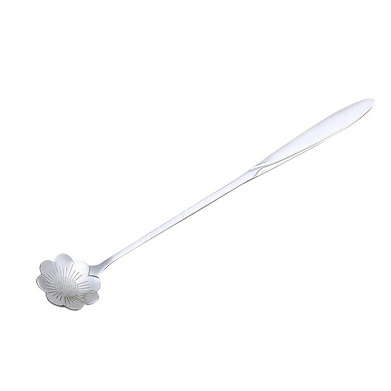 4 muỗng uống trà , cà phê hình bông hoa bằng thép không gỉ