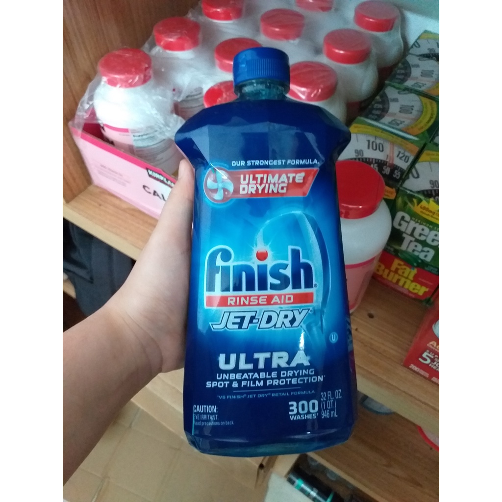 Nước rửa chén Finish Jet-Dry Ultra Rinse Aid Dishwasher Rinse 946ml Mỹ