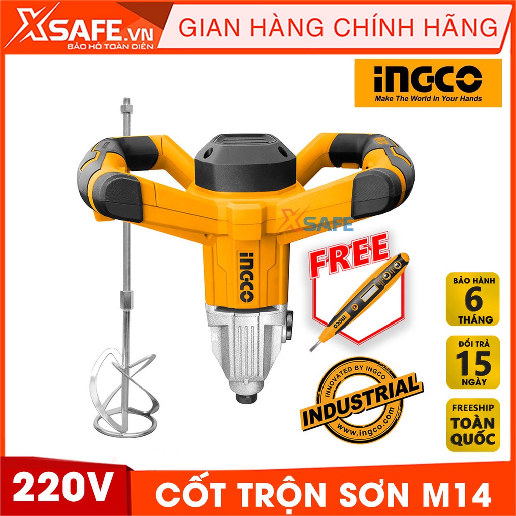 Máy trộn sơn INGCO MX214008 dễ điều khiển và kiểm soát Máy trộn hoạt động mạnh mẽ, hiệu suất cao, nhông hộp số hợp kim