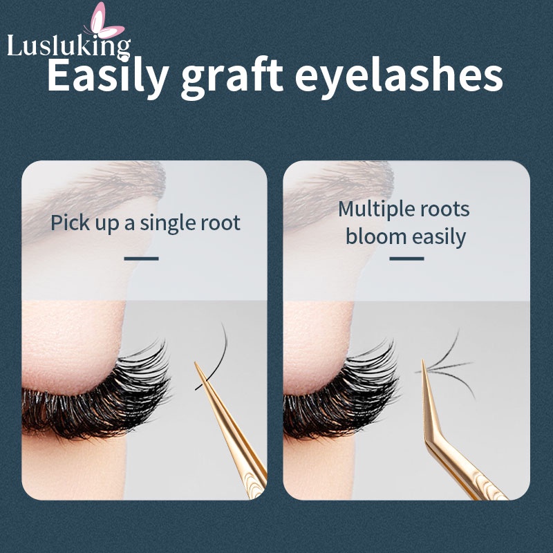 Nhíp gắn mi giả LUSLUKING chống tĩnh điện bằng thép không gỉ 100% độ chính xác cao
