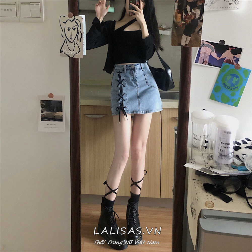 Set Áo Tay Dài Và Chân Váy Jeans Cá Tính Hợp Thời Trang Dành Cho Nữ