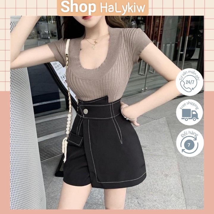 Chân váy chữ A cạp chéo xẻ tà công sở-hàng chính hãng [ SHOP HaLiKiw] cạp cao nổi chỉ phong cách châu âu | BigBuy360 - bigbuy360.vn