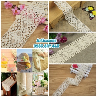 Ruy băng ren cotton size lớn - Bản rộng từ 3,5cm - 5cm, dài 02 mét (tùy mẫu) - Đọc kỹ mô tả sản phẩm