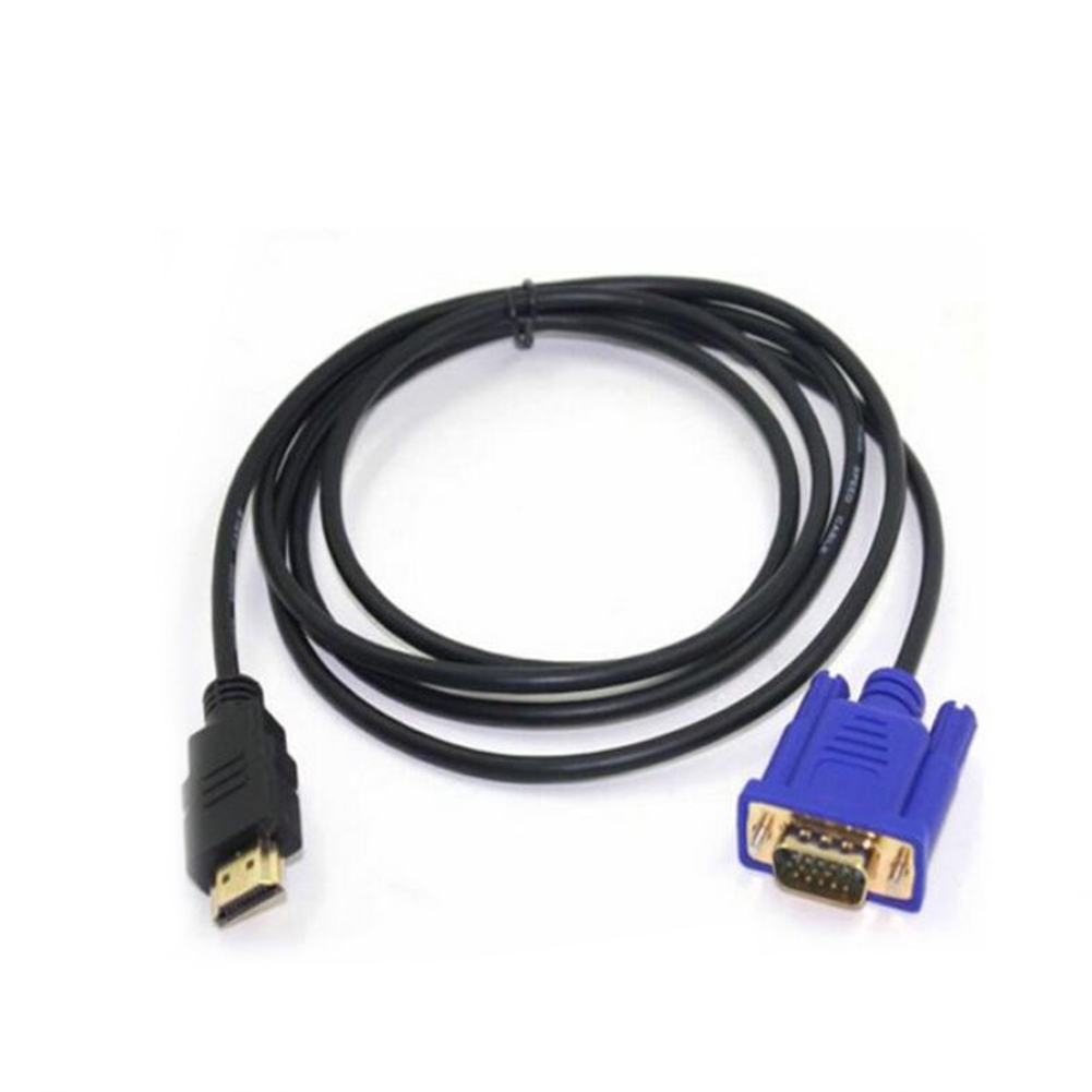 1.8m HDMI Male To VGA Male Video Converter Adapter Cable For PC DVD 1080P HDTV YKDS