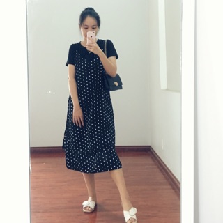 Đầm bầu Sét váy chấm bi