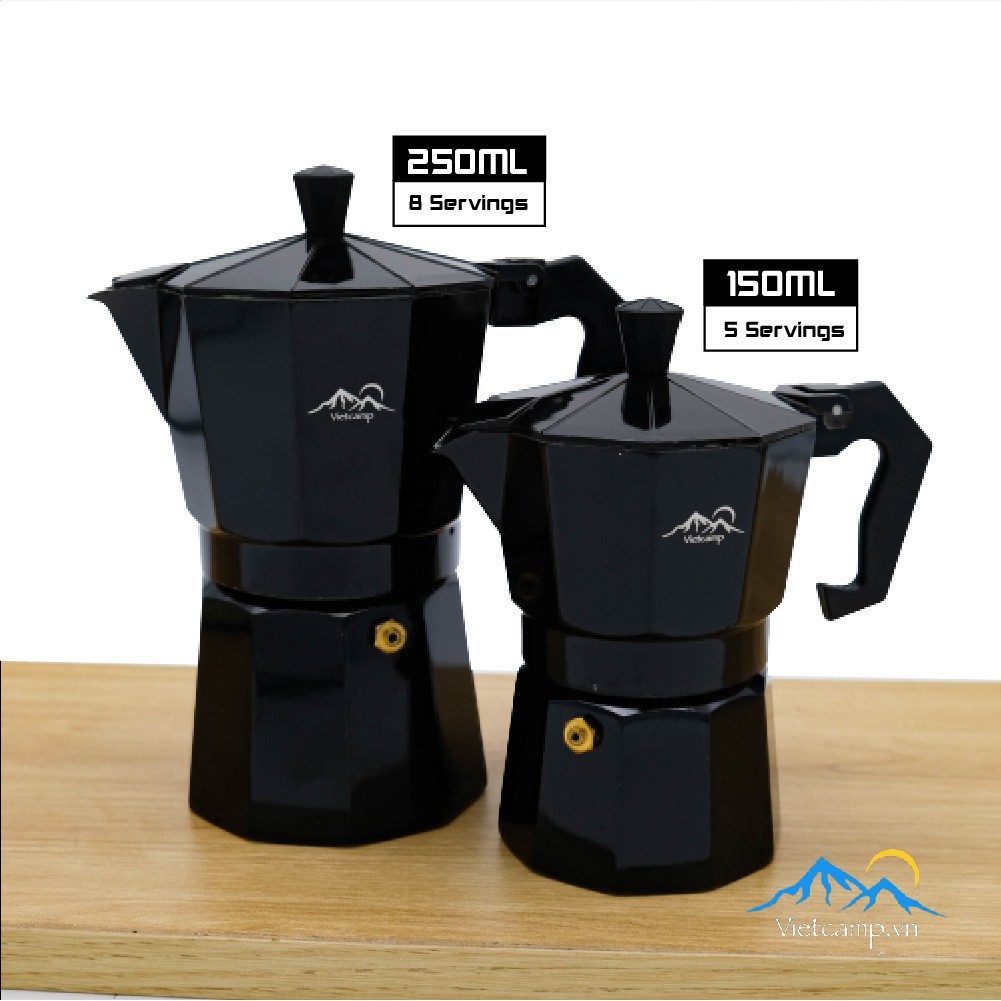 Bình đun cafe Espresso siêu tốc Moka Pot - 250ml - màu đen