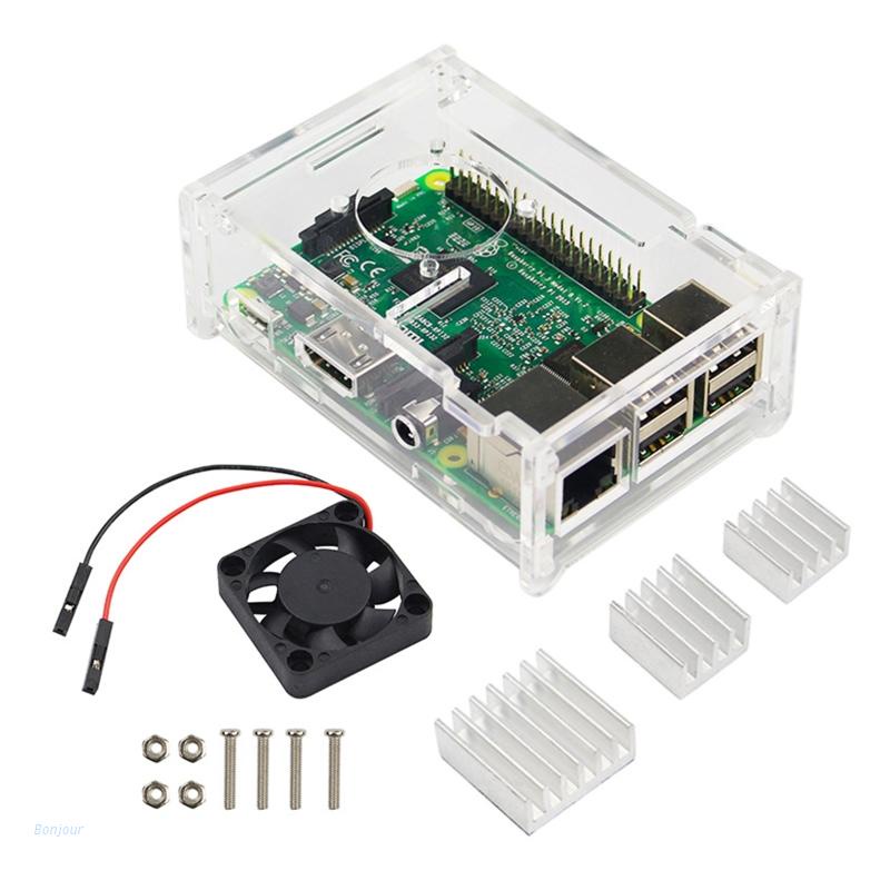 Bộ vỏ tản nhiệt + 3 tấm tản nhiệt bằng nhôm cho Raspberry Pi 3 Gen
