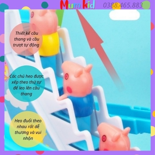 Đồ chơi vui nhộn cho trẻ em, trẻ con heo Peppa Pig, vịt leo cầu thang cho bé trai và bé gái 1 2 3 4 5 tuổi MUMKID25