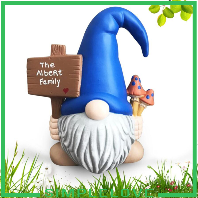 [SIMPLELOVE]Resin Gnome Figure Handmade Standing Tomte Statue Yard Home Office Gift