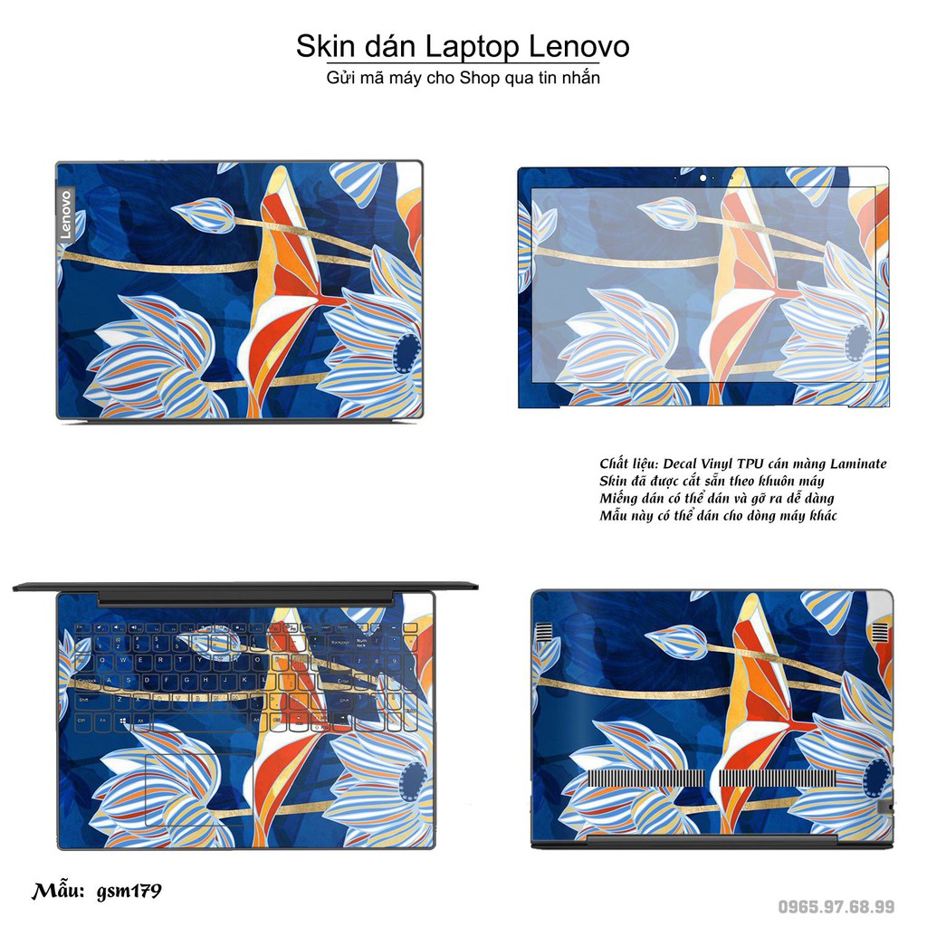 Skin dán Laptop Lenovo in hình sơn mài (inbox mã máy cho Shop)
