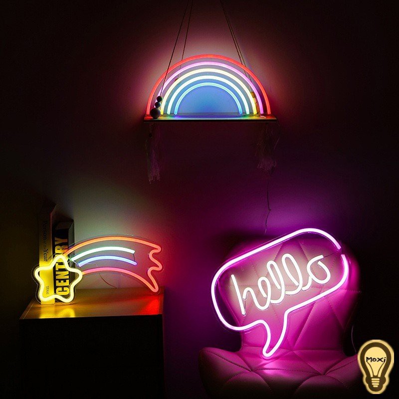 [ Có Sẵn ] Đèn LED Neon Decor Phòng Ngủ - Thích Hợp Decor Quán Bar Chill, Tiệm Cà Phê, Nhà Hàng, Homestay