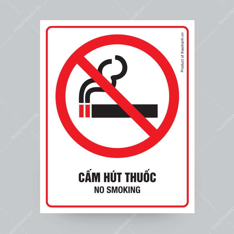 Biển Báo Cấm Hút Thuốc No Smoking - Tem cảnh báo - decal cảnh báo - sticker trang trí | BigBuy360 - bigbuy360.vn