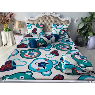 bộ Drap thun Hàn Quốc mẫu con gấu