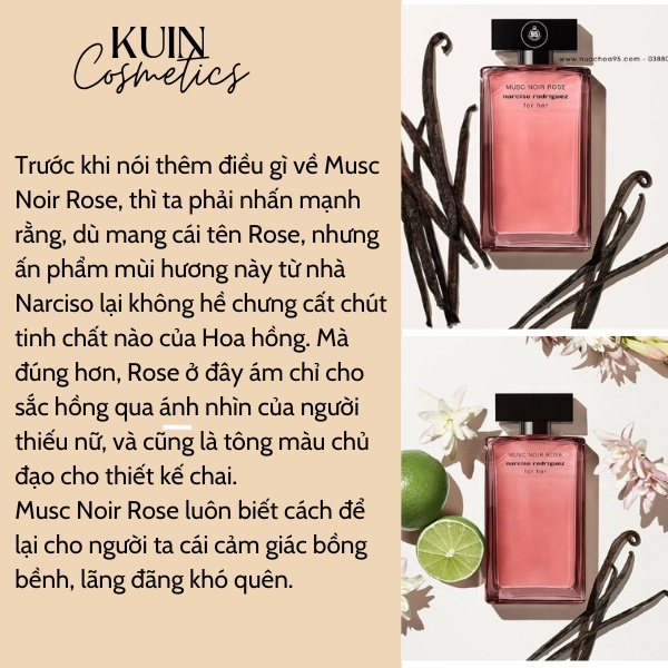 Nước hoa nữ Narciso Musc Noir Rose EDP 100ml -Hương thơm xạ hương hoa hồng sang trọng nữ tính quyến rũ