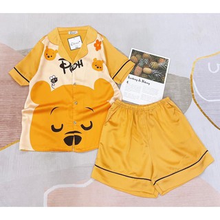 Đồ bộ pyjama xinh quần đùi lụa satin