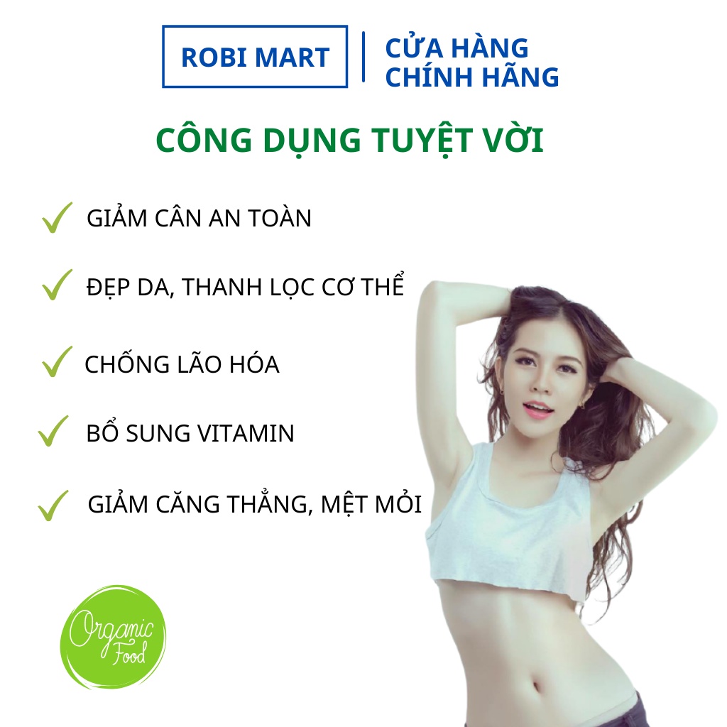 Set 10 gói trà DETOX hoa quả sấy lạnh Robimart - Giảm cân, giữ dáng, đẹp da