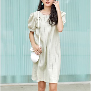 Ceci cela - đầm tay phồng dáng suông - mint