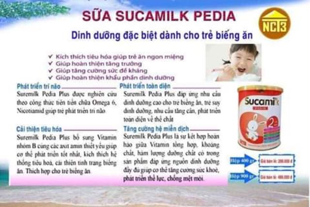 Sữa Sucamilk Pedia dành cho trẻ biếng ăn từ 1-10 tuổi