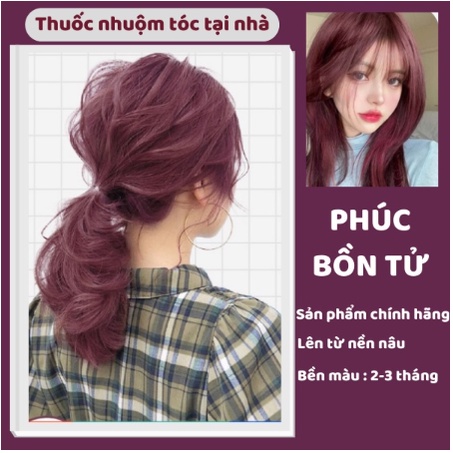 Thuốc nhuộm tóc PHÚC BỒN TỬ không cần dùng thuốc tẩy tóc tặng kèm oxy trợ nhuộm găng tay mũ trùm tiện lợi